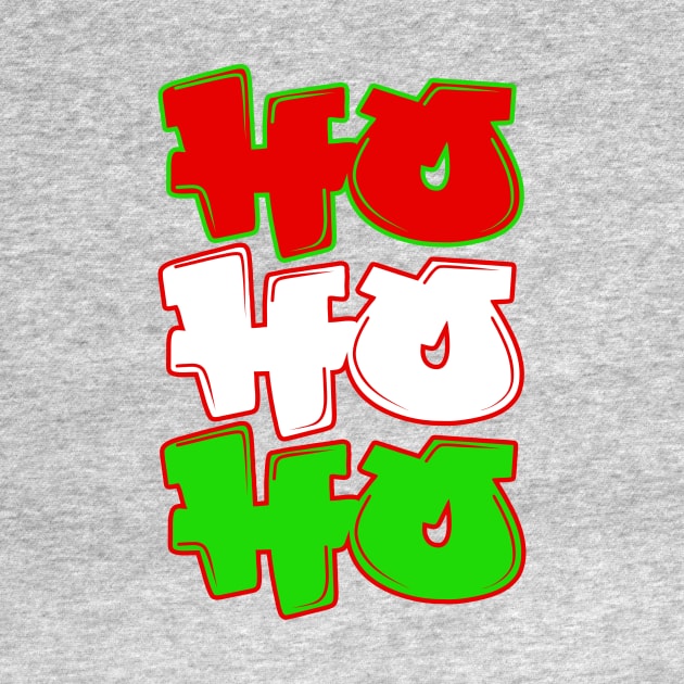 Ho Ho Ho Christmas Graffiti Style Hip Hop Typography by graphicbombdesigns